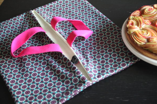 Sac à tarte Vitrail - Tissu violet et tissu enduit