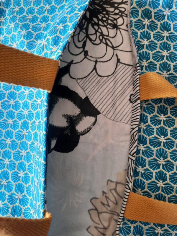Sac à tarte Origami - Tissu bleu et coton enduit – Image 4